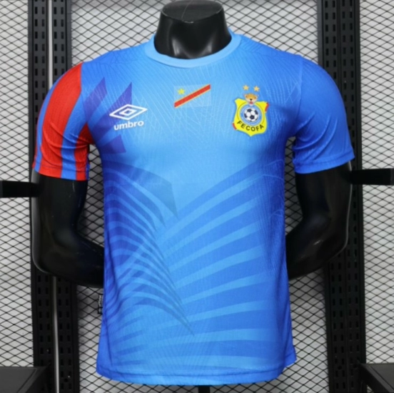 Player Version 26-27 DR Congo Sky Blue & Red Jersey