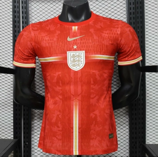 Player Version 2026 England Away Red with Gold Lion Special Edition Jersey