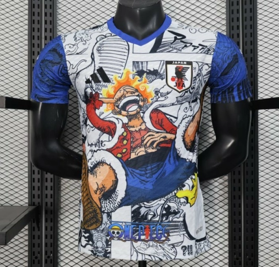 Player Version 2025 Japan Blue-White with One Piece Manga Jersey