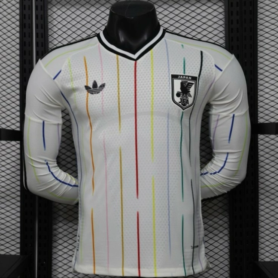 Player Version 2026 Japan Special Edition White with Rainbow Pinstripe Long Sleeve Jersey