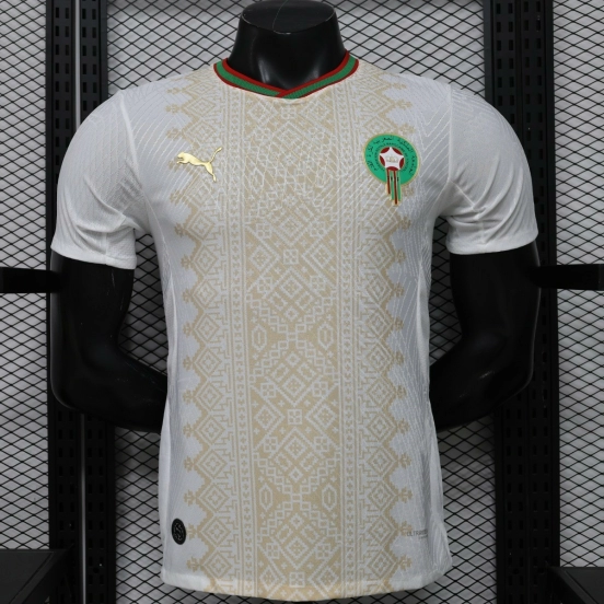 Player Version 26-27 Morocco Away White & Gold Amazigh Pattern Jersey