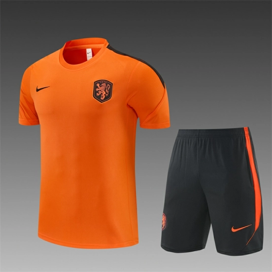 27 Netherlands Orange Short Sleeve + Soccer Shorts