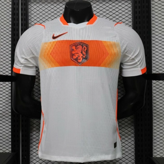 Player Version 2026 Netherlands White with Orange Away Jersey