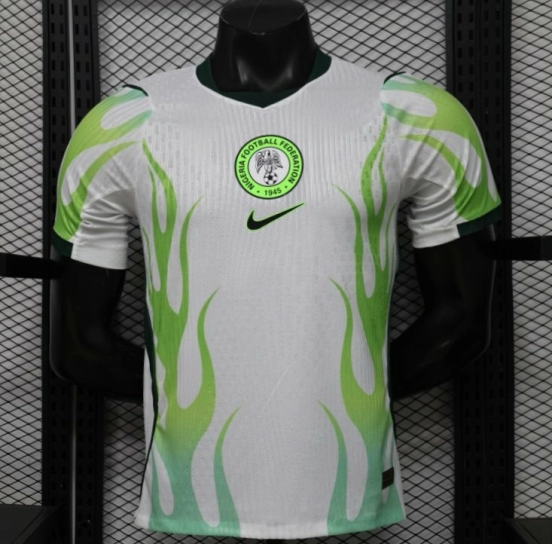 Player Version 2026 Nigeria White with Green Flame Away Jersey