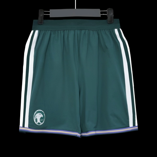 2026 Player Version Saudi Arabia Green with White Side Stripes Shorts