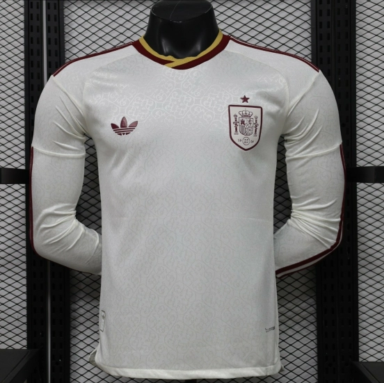 Player Version 26-27 Spain Away White Long Sleeve Jersey