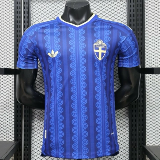 Player Version 2026 Sweden Blue with Tonal Chain Stripe Away Jersey