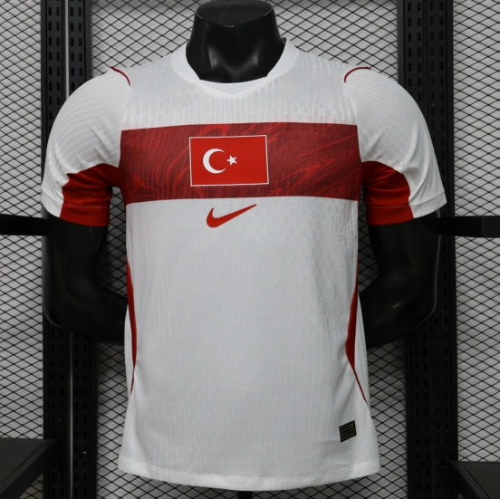 Player Version 26-27 Turkey Away White & Red Flag Panel Jersey